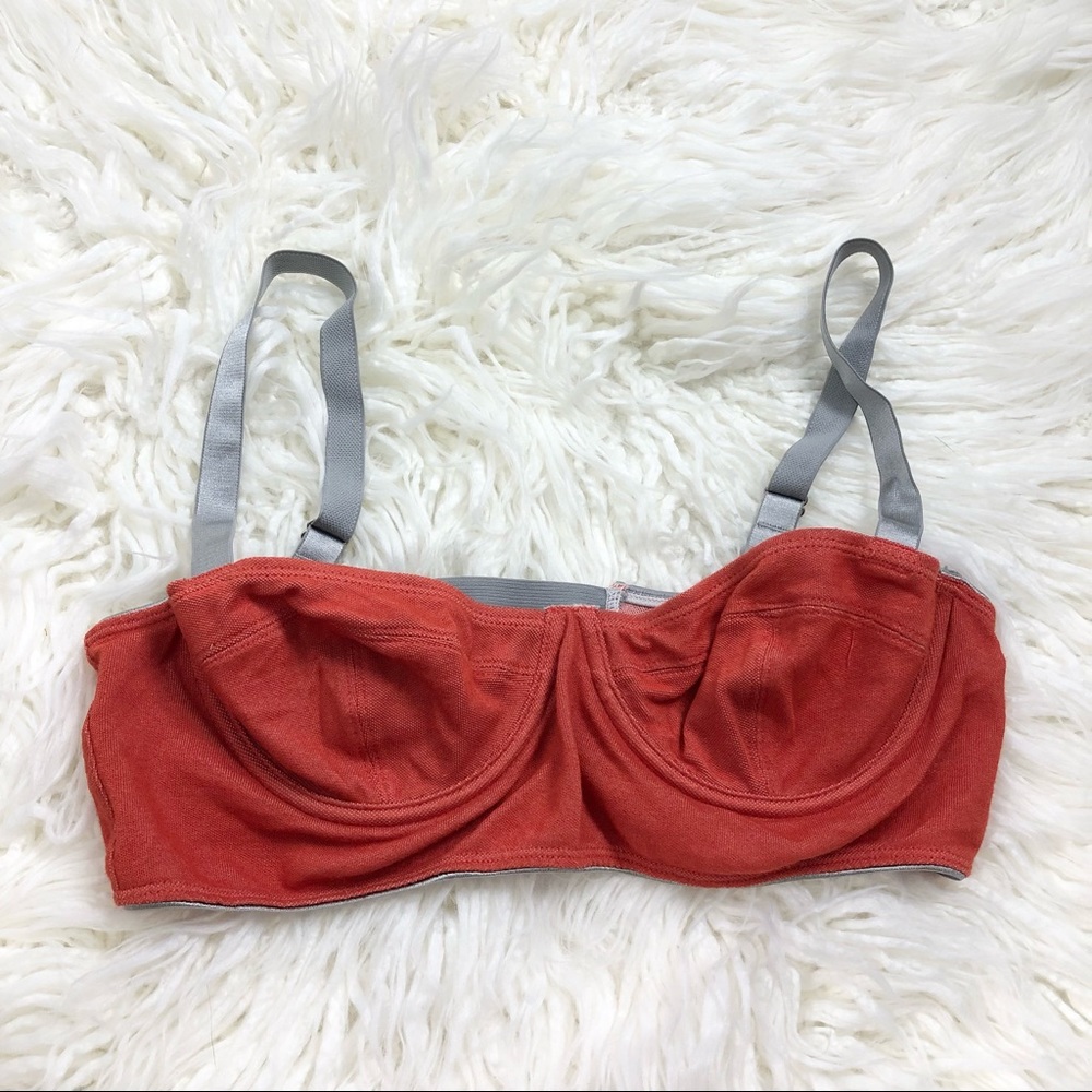 Sparkle & Fade Rust Orange Gray Underwire Bra L